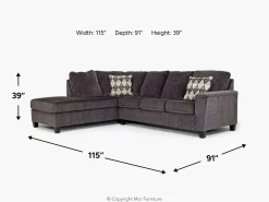 Mor Furniture Sectionals|Abinger Sofa Tux Chaise Sectional In , Left Facing Smoke