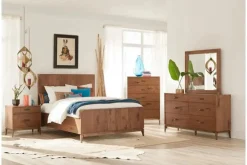 Mor Furniture Beds|Adler Panel Bed In Natural Walnut, Full