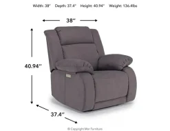 Mor Furniture Recliners|Alastor 2 Power Recliner In Dark Gray