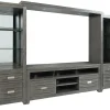 Mor Furniture Tv Stands|Entertainment Centers|Altamonte 4 Piece Entertainment Center In Gray, 70 Inch