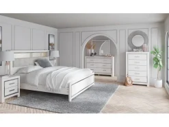 Mor Furniture Beds|Altyra Bookcase Bed In Pearl White, Queen