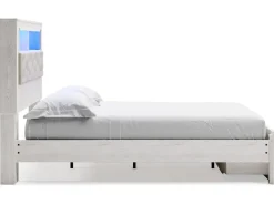 Mor Furniture Storage Beds|Beds|Altyra Bookcase Bed W/ Storage In Pearl White, Queen