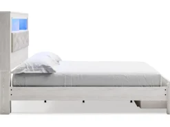 Mor Furniture Storage Beds|Beds|Altyra Bookcase Bed W/ Storage In Pearl White, Queen