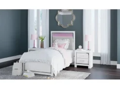 Mor Furniture Beds|Altyra Panel Bed In Pearl White, Twin