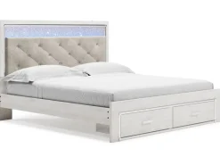 Mor Furniture Storage Beds|Beds|Altyra Panel Bed W/ Storage In Pearl White, Queen