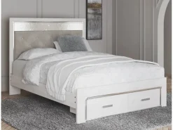 Mor Furniture Storage Beds|Beds|Altyra Panel Bed W/ Storage In Pearl White, Queen
