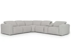 Mor Furniture Reclining Sectionals|Sectionals|Amara 6 Piece 2 Power Sectional In Tasmin Granite