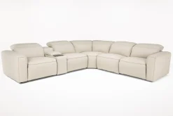 Mor Furniture Reclining Sectionals|Sectionals|Amara 6 Piece 2 Power Sectional In Tasmin Granite