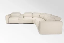 Mor Furniture Reclining Sectionals|Sectionals|Amara 6 Piece 2 Power Sectional In Tasmin Granite