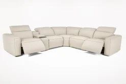 Mor Furniture Reclining Sectionals|Sectionals|Amara 6 Piece 2 Power Sectional In Tasmin Granite