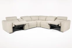 Mor Furniture Reclining Sectionals|Sectionals|Amara 6 Piece 2 Power Sectional In Tasmin Granite