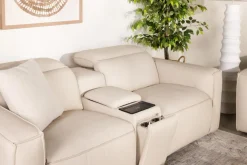 Mor Furniture Loveseats|Reclining Loveseats|Amara 2 Power Console Loveseat In Tasmin Granite