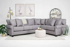 Mor Furniture Sectionals|Amelia Crypton Performance Tux Sofa Sectional In , Left Facing Nomad Slate