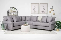 Mor Furniture Sectionals|Amelia Crypton Performance Tux Sofa Sectional In , Left Facing Nomad Slate