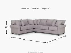 Mor Furniture Sectionals|Amelia Crypton Performance Tux Sofa Sectional In , Left Facing Nomad Slate