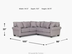 Mor Furniture Sectionals|Amelia Crypton Performance Tux Loveseat Sectional In , Left Facing Nomad Slate
