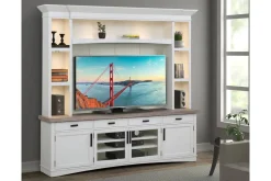 Mor Furniture Tv Stands|Entertainment Centers|Americana 4 Piece Entertainment Center In White Blue