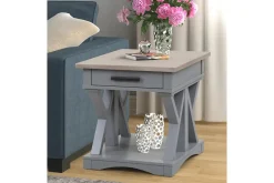 Mor Furniture Sofa & End Tables|Americana End Table In Gray Blue