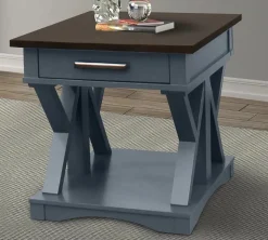 Mor Furniture Sofa & End Tables|Americana End Table In Gray Blue