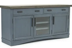 Mor Furniture Media Consoles & Hutches|Tv Stands|Americana Media Console In Gray, 63 Inch Blue