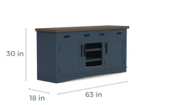 Mor Furniture Media Consoles & Hutches|Tv Stands|Americana Media Console In Gray, 63 Inch Blue