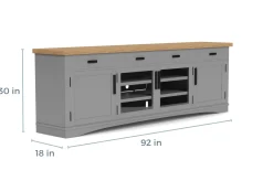 Mor Furniture Media Consoles & Hutches|Tv Stands|Americana Media Console In Gray, 63 Inch Blue