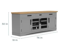 Mor Furniture Media Consoles & Hutches|Tv Stands|Americana Media Console In Gray, 63 Inch Blue