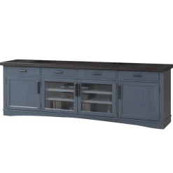 Mor Furniture Media Consoles & Hutches|Tv Stands|Americana Media Console In Gray, 63 Inch Blue