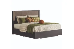 Mor Furniture Bedroom Sets|Amy Upholstered Bed W/ Storage, Dresser, Mirror & Nightstand In Dark Oak, Queen