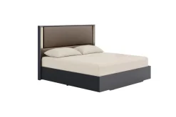 Mor Furniture Upholstered Beds|Beds|Amy Upholstered Panel Bed In Dark Oak, Queen