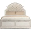 Mor Furniture Upholstered Beds|Beds|Anastasia Upholstered Panel Bed In Antique Bisque, Queen