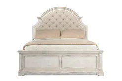 Mor Furniture Upholstered Beds|Beds|Anastasia Upholstered Panel Bed In Antique Bisque, Queen