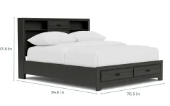 Mor Furniture Beds|Andes Bookcase Bed W/ Storage In , Twin Charcoal