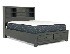 Mor Furniture Beds|Andes Bookcase Bed W/ Storage In , Twin Charcoal