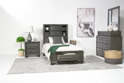Mor Furniture Bedroom Sets|Andes Wall Bed, Dresser & Mirror In Charcoal, Twin