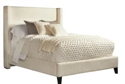 Mor Furniture Upholstered Beds|Beds|Angel Upholstered Panel Bed In Charcoal, Queen
