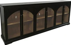 Mor Furniture Tv Stands|Accent Tables|Archdale 6 Door Accent Console In Black, 96 Inch