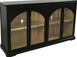 Mor Furniture Tv Stands|Accent Tables|Archdale 6 Door Accent Console In Black, 96 Inch