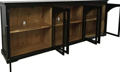 Mor Furniture Tv Stands|Accent Tables|Archdale 6 Door Accent Console In Black, 96 Inch