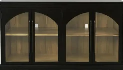 Mor Furniture Tv Stands|Accent Tables|Archdale 6 Door Accent Console In Black, 96 Inch