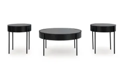 Mor Furniture Coffee Tables|Ardoline Coffee Table & 2 End Tables In Black