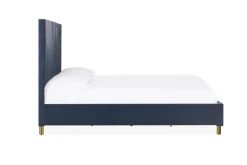 Mor Furniture Beds|Argento Panel Bed In Navy Blue, Full