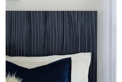 Mor Furniture Beds|Argento Panel Bed In Navy Blue, Full