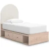 Mor Furniture Storage Beds|Beds|Arloster Panel Bed W/ 2 Drawer Storage In White, Twin
