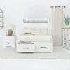 Mor Furniture Bedroom Sets|Ashbryn Storage Bed, Dresser, Mirror & Nightstand In White, Queen