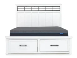 Mor Furniture Bedroom Sets|Ashbryn Storage Bed, Dresser, Mirror & Nightstand In White, Queen
