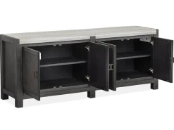 Mor Furniture Media Consoles & Hutches|Tv Stands|Aspen Valley 4 Door Media Console In Ravenwood Black