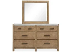 Mor Furniture Bedroom Sets|Aspen Valley Panel Bed, Dresser, Mirror & Nightstand In Sierra Brown, Queen