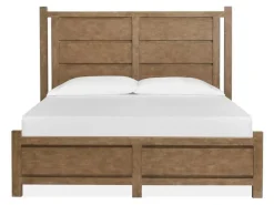 Mor Furniture Bedroom Sets|Aspen Valley Panel Bed, Dresser, Mirror & Nightstand In Sierra Brown, Queen