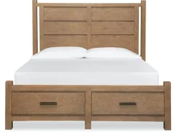 Mor Furniture Storage Beds|Beds|Aspen Valley Panel Bed W/ Storage In Sierra Brown, Queen